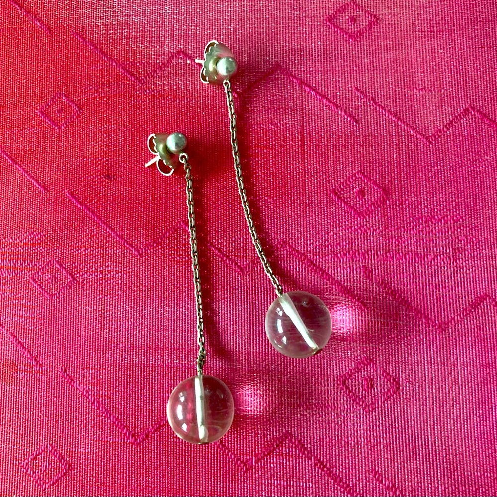 Vintage 90’s Silver & Crystal Drop Earrings